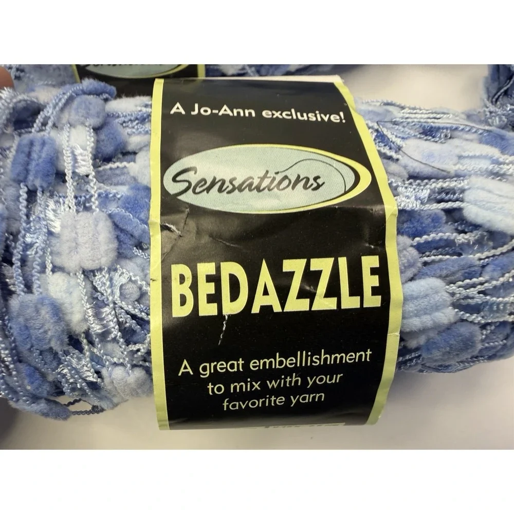 Sensations‎ Bedazzle Ladder Yarn Blue Joann Exclusive Lot Of 12 100% Nylon